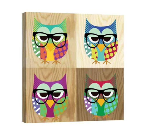 Picture of 4 OWLS WALL ART
