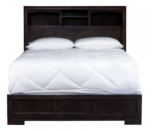 Liam Queen Bed Bad Home Furniture, Queen Bed Frame With Bookcase Headboard