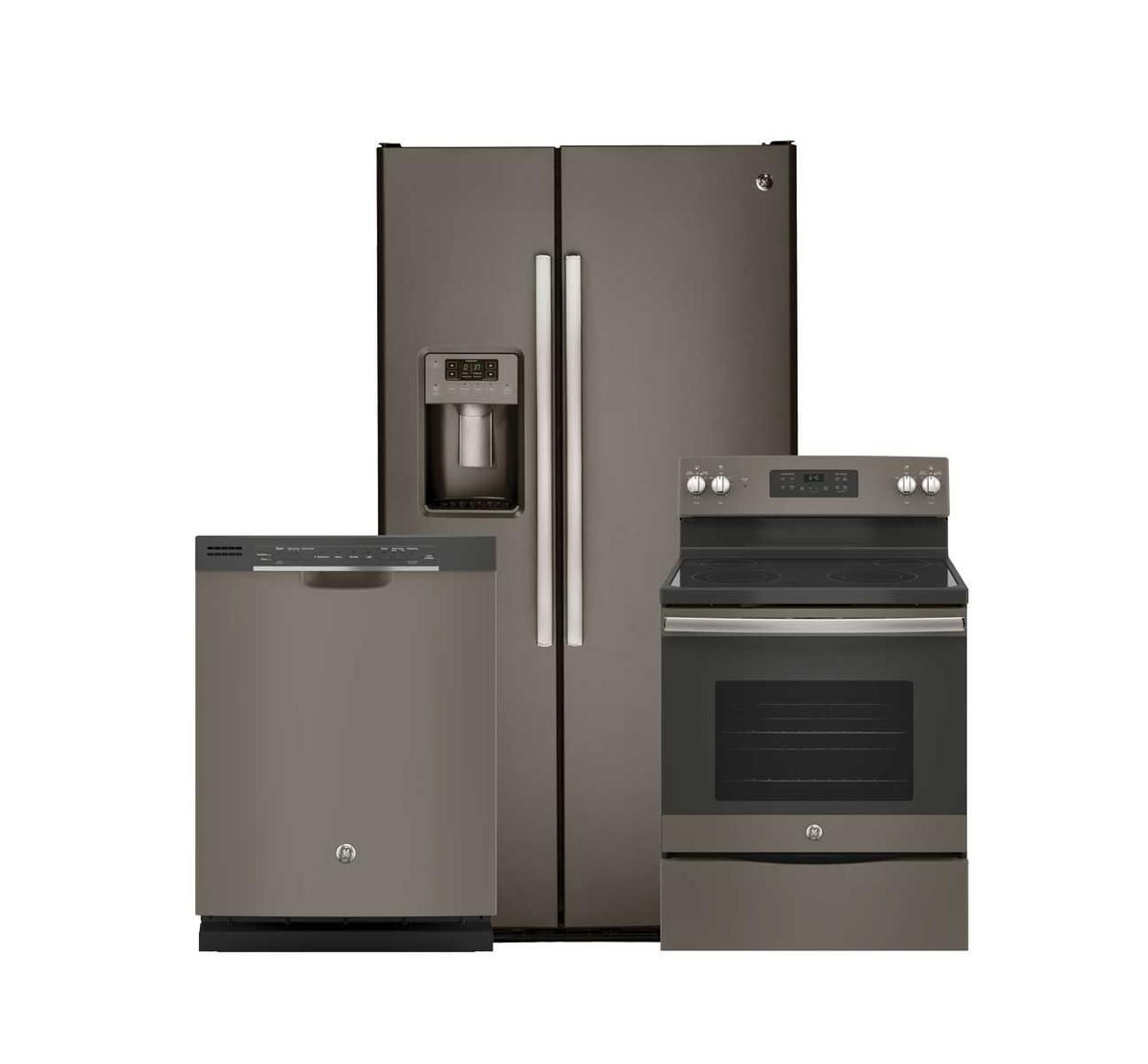 ge 3 pc slate appliance package | badcock home furniture &more