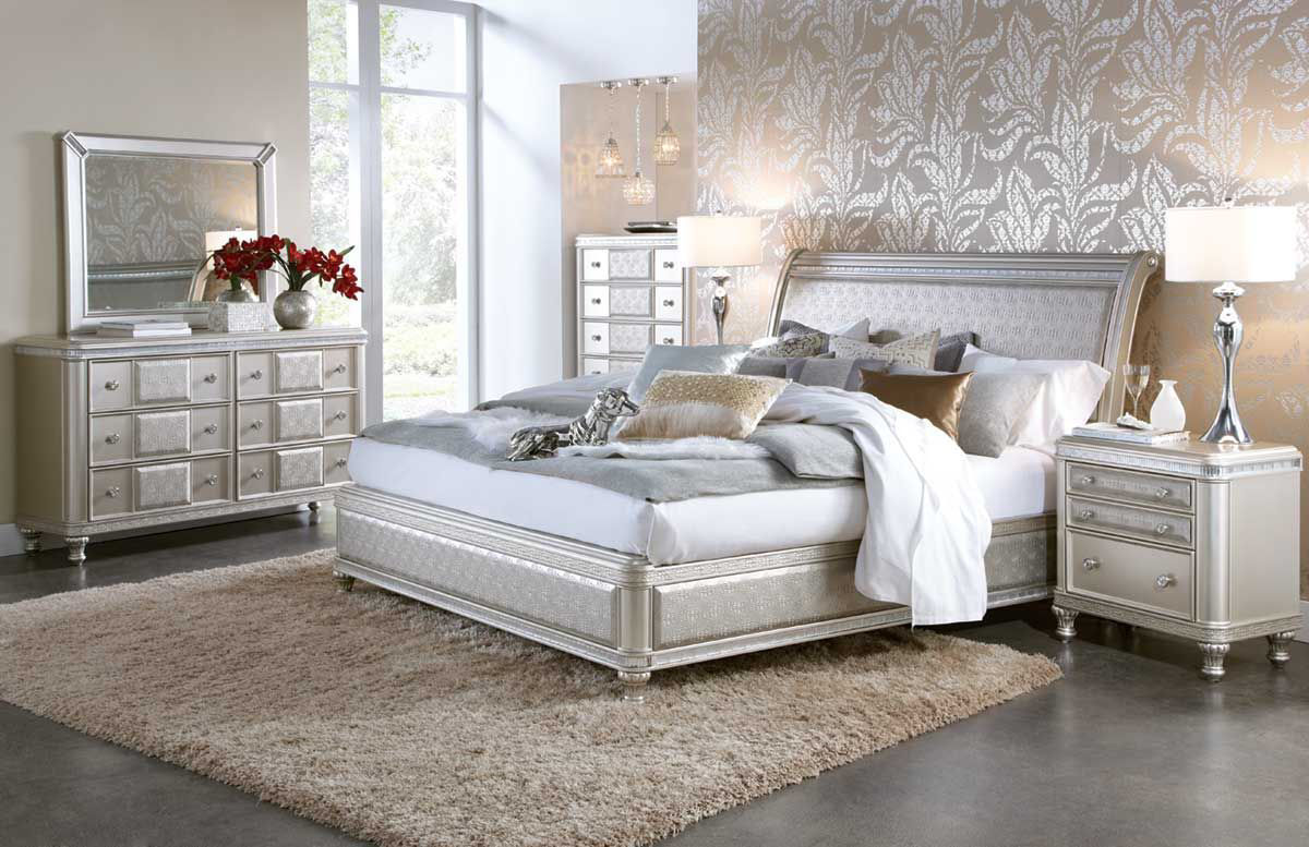 Picture of SILVER GLAM 3 PIECE QUEEN BEDROOM SET