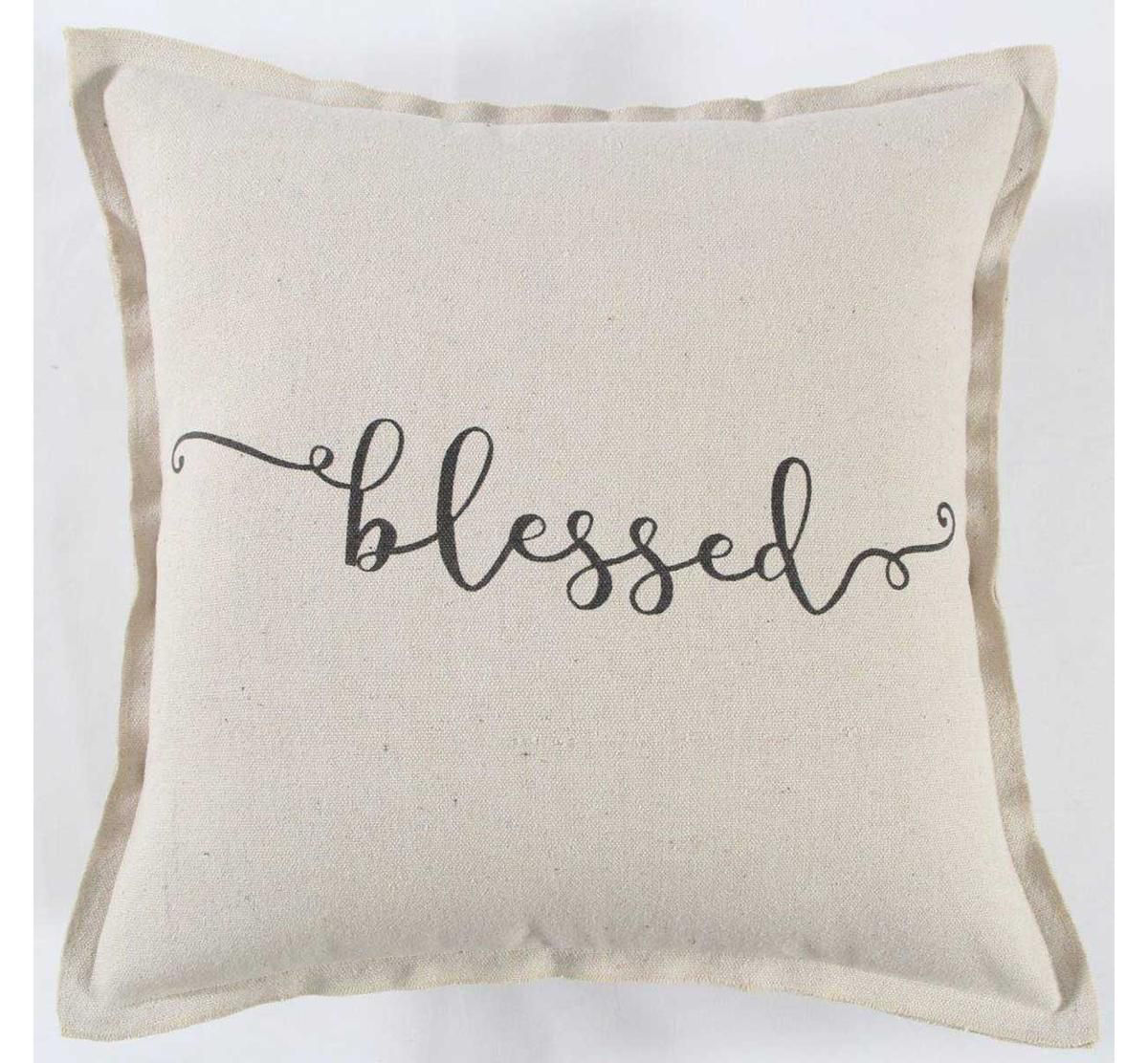 Picture of BLACK/CREAM BLESSED THROW PILLOW