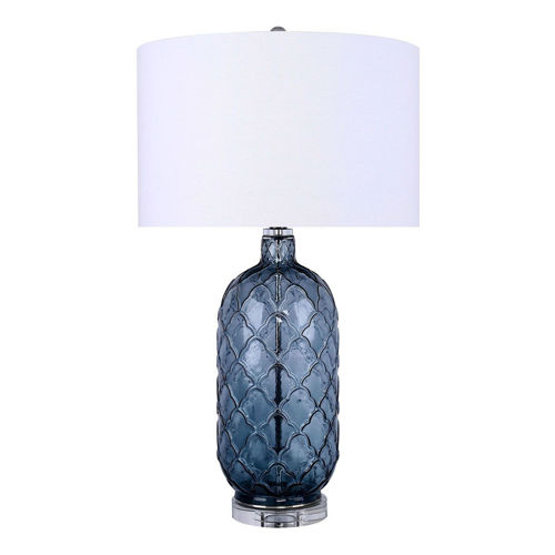 Picture of TRANSITIONAL BLUE GLASS LAMP