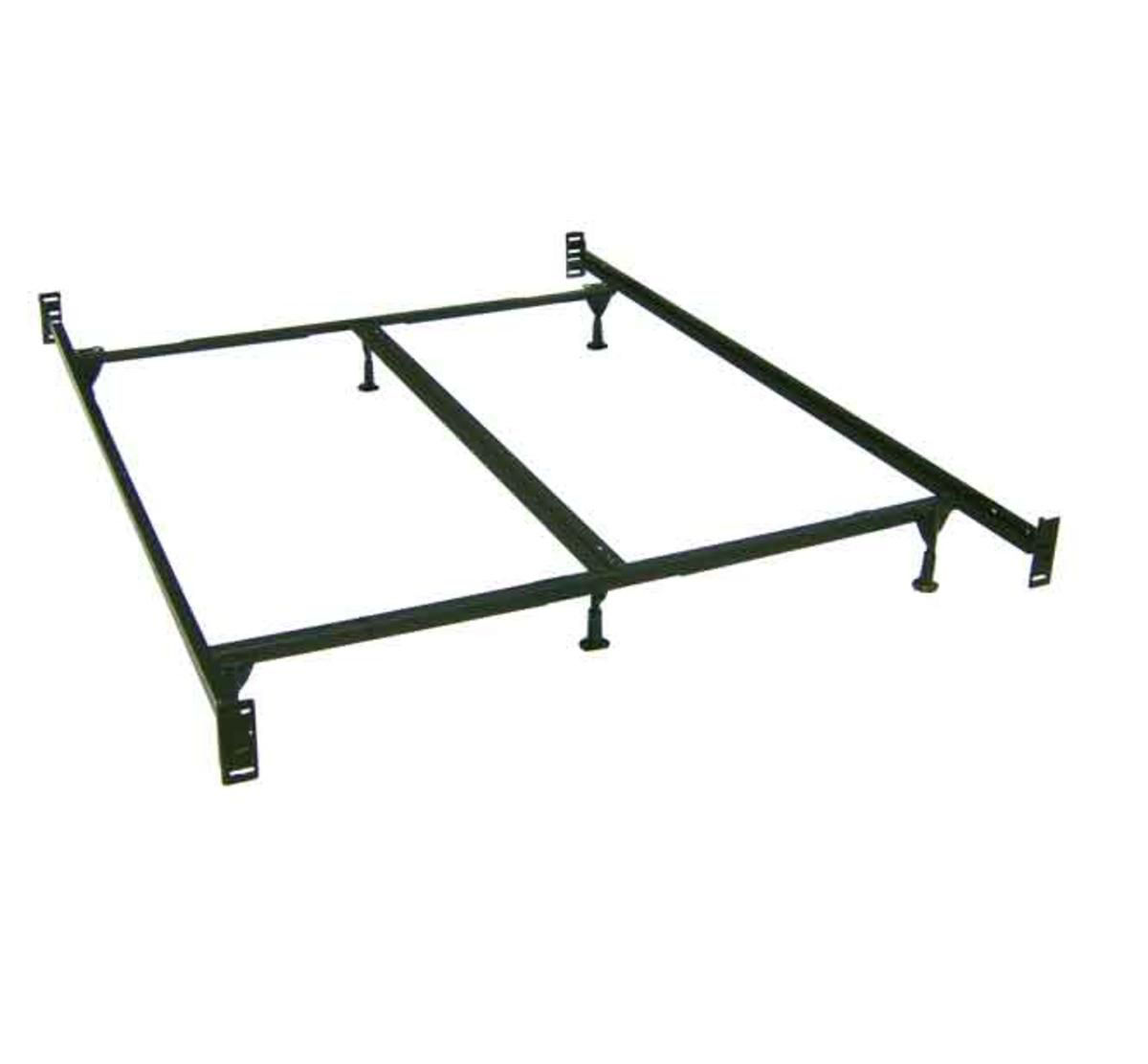 Queen Size Bolt-On Bed Frame Rails with Five adjustable glides and cross arms 