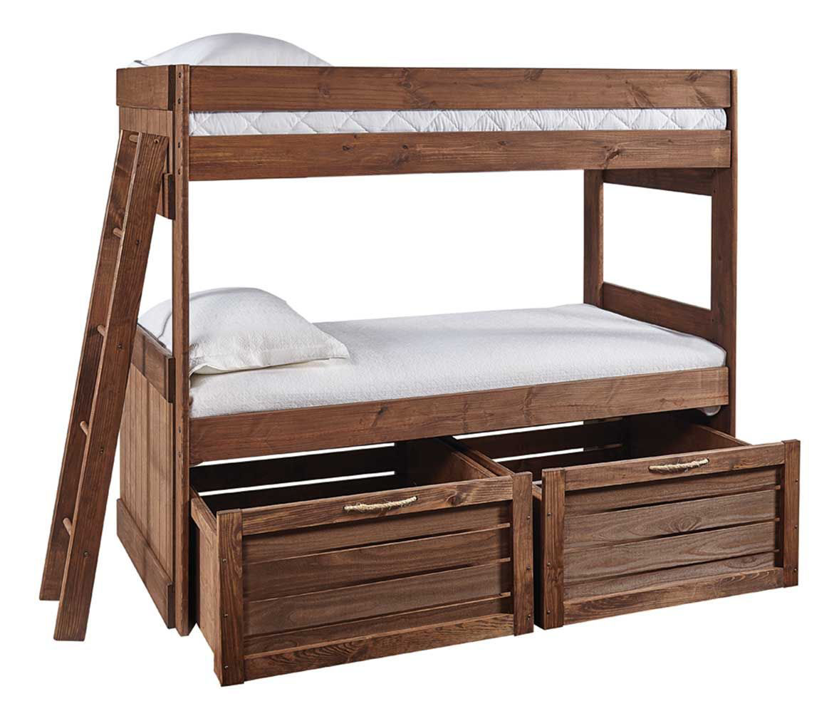 Baylee Twin Bunk Bed W Storage, Twin Bunk Bed With Storage Underneath