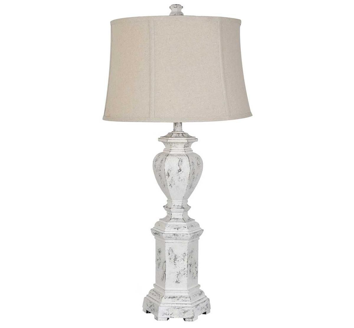 Picture of TRADITIONAL WHITE WASHED RESIN LAMP