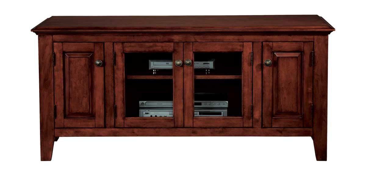 Pembroke Cherry 55 Tv Console, Cherry Media Cabinet With Doors
