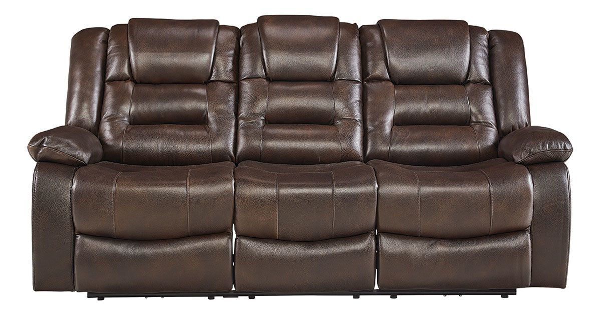 Nexus Chocolate Dual Pwr Recl Sofa, Transitional Leather Reclining Sofa