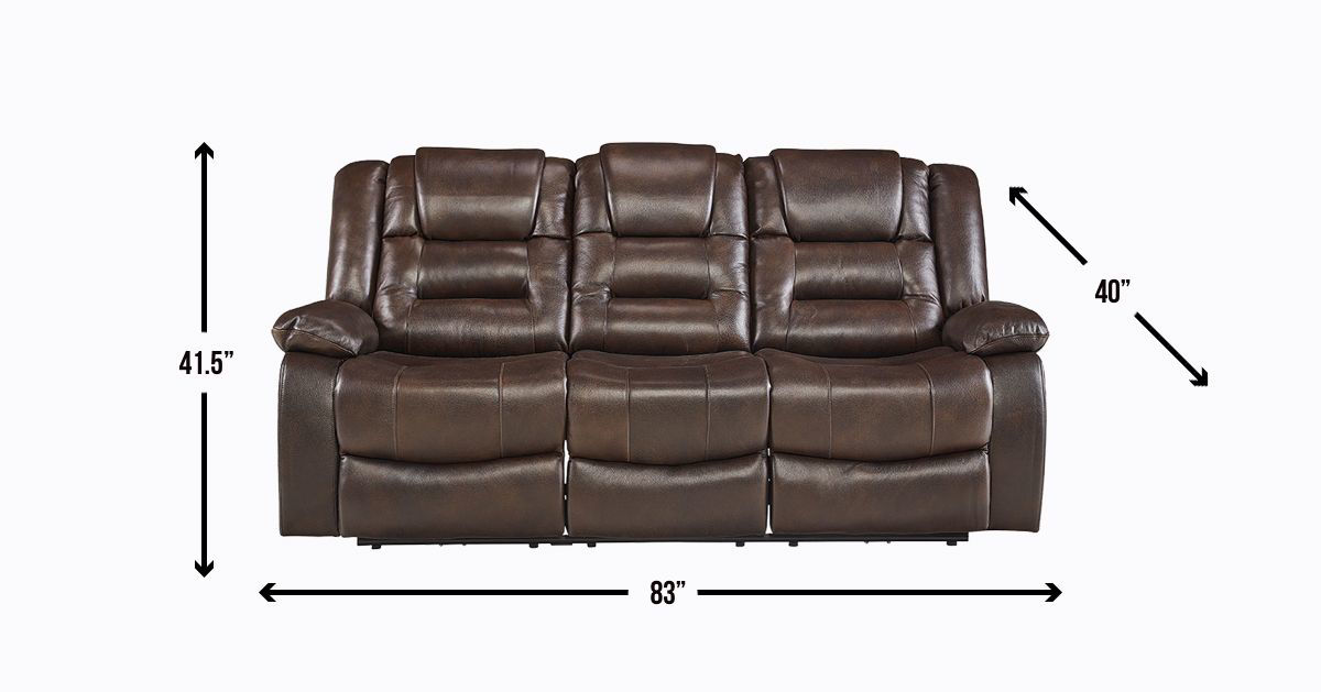 Nexus Chocolate Dual Pwr Recl Sofa, Dual Power Reclining Leather Sofa