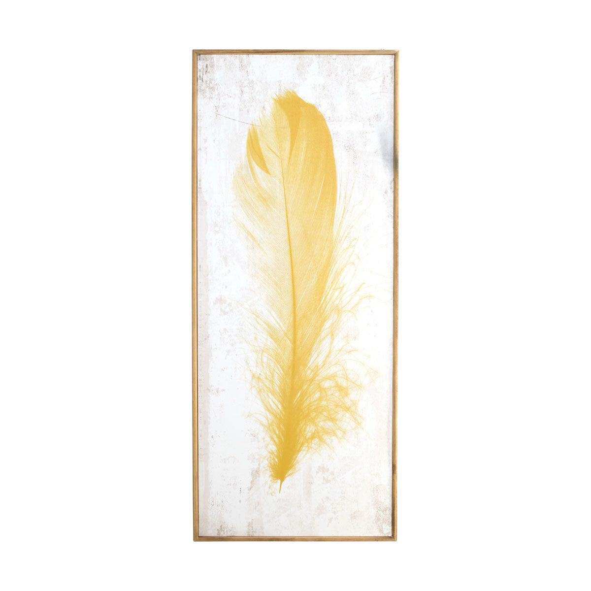 Picture of WHITE/YELLOW FEATHER WALL HANGING