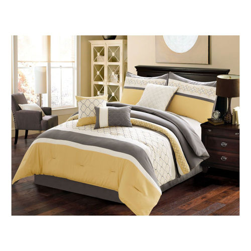 Picture of UPLIFTING YELLOW 7 PIECE KING LINEN SET