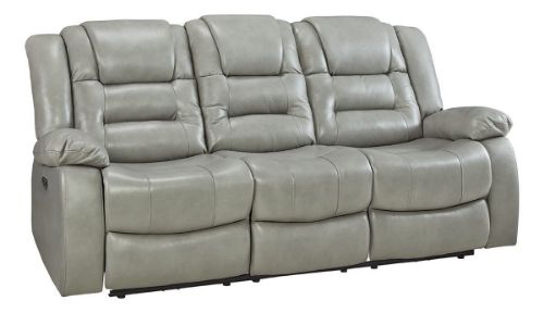 Picture of NEXUS GREY LEATHER DUAL POWER RECLINING SOFA