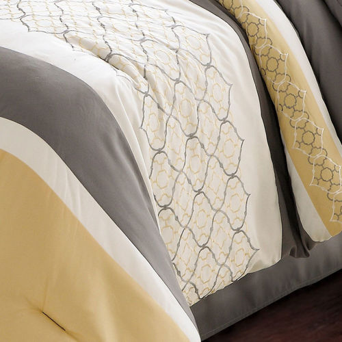 Picture of UPLIFTING YELLOW 7 PIECE QUEEN LINEN SET