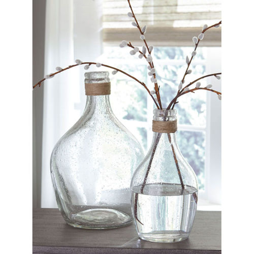Picture of ROPE AND SEEDED GLASS VASE SET (2/CN)