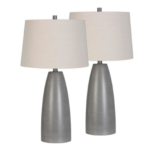 Picture of GREY TABLE LAMP PAIR