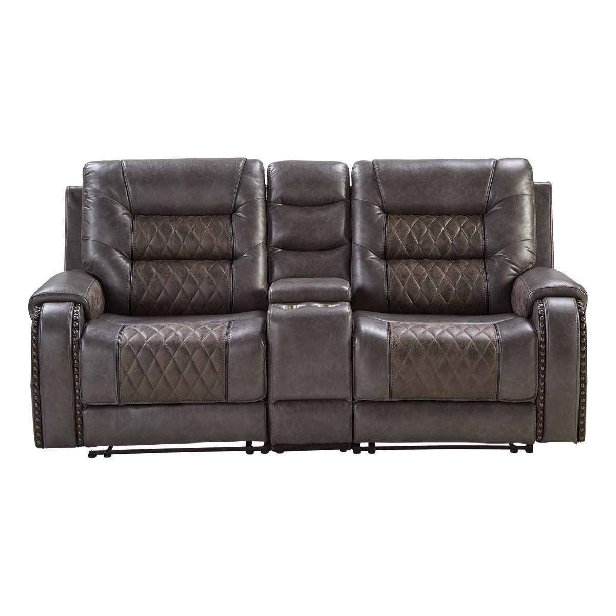 Picture of CONQUEST CHARCOAL MANUAL RECLINING CONSOLE LOVESEAT
