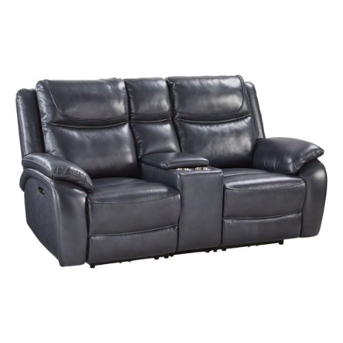 Picture of LENNOX LEATHER TRIPLE POWER RECLINING CONSOLE LOVESEAT