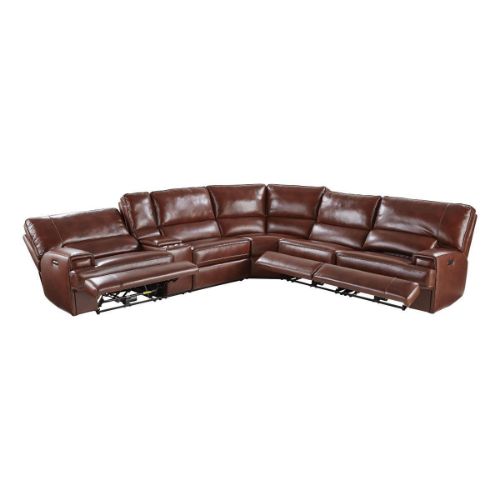 Picture of OXFORD LEATHER 6PC TRIPLE POWER RECLINING SECTIONAL