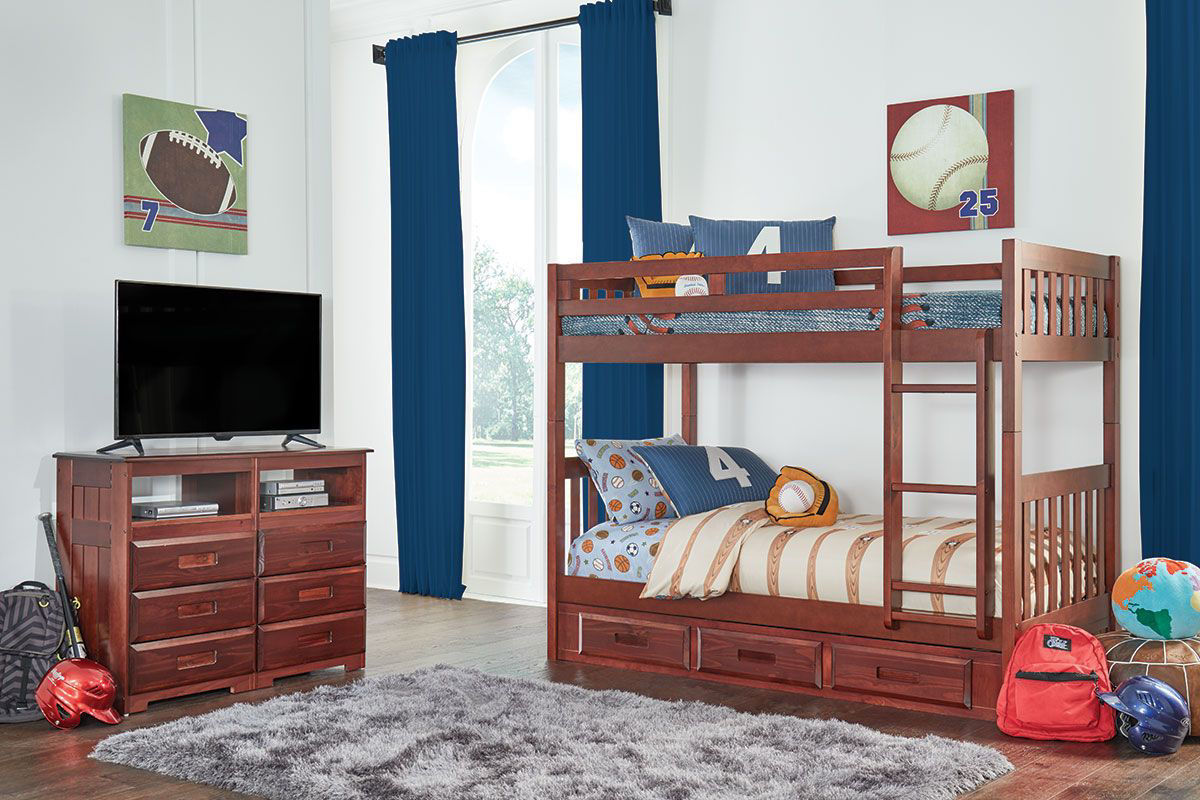 Picture of CHANDLER TWIN OVER TWIN BUNK BED W/TRUNDLE