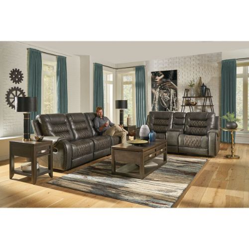 Picture of CONQUEST CHARCOAL MANUAL RECLINING CONSOLE LOVESEAT