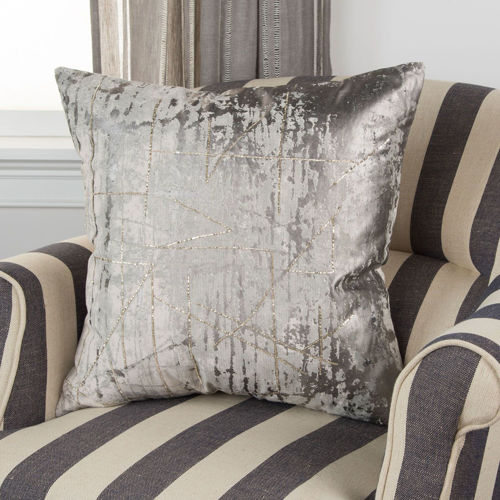 Picture of DISTRESSED FOIL THROW PILLOW