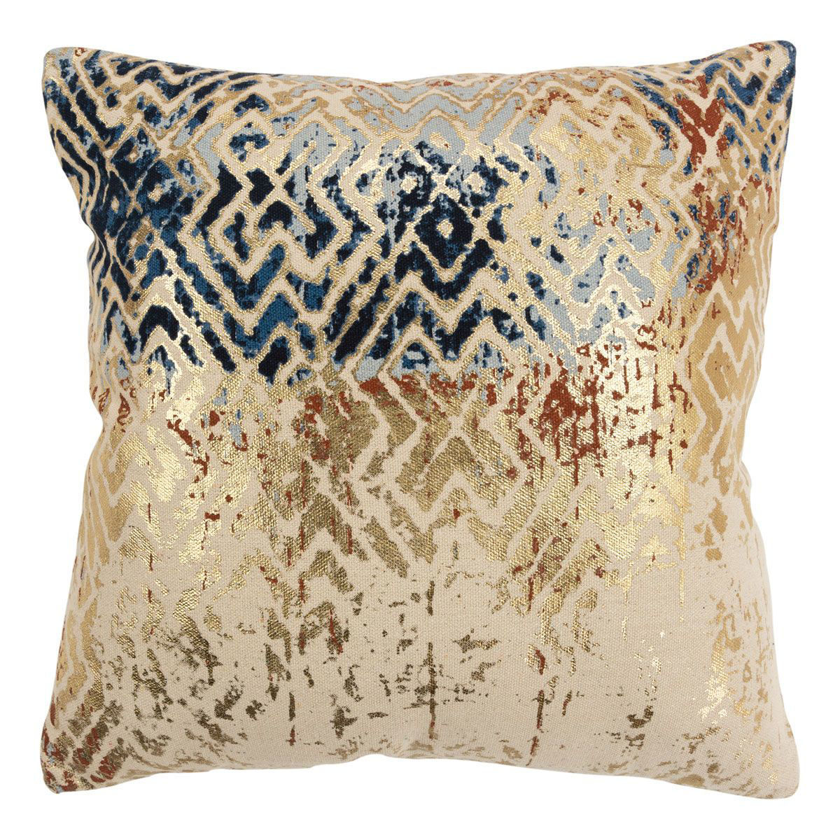 Picture of DISTRESSED METALLIC FOIL THROW PILLOW