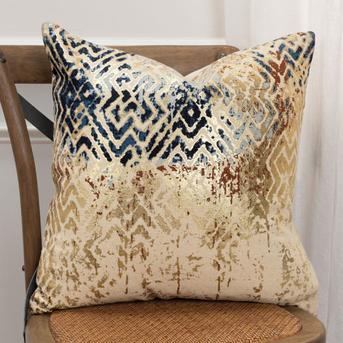 Picture of DISTRESSED METALLIC FOIL THROW PILLOW