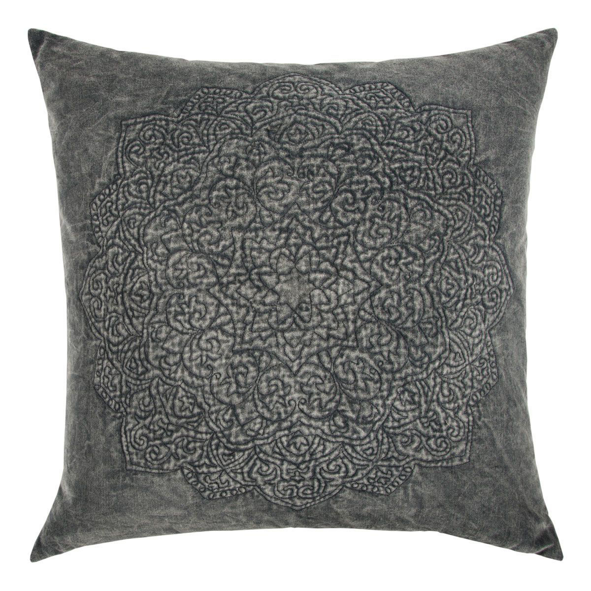 Picture of EMBROIDERED COTTON VELVET THROW PILLOW