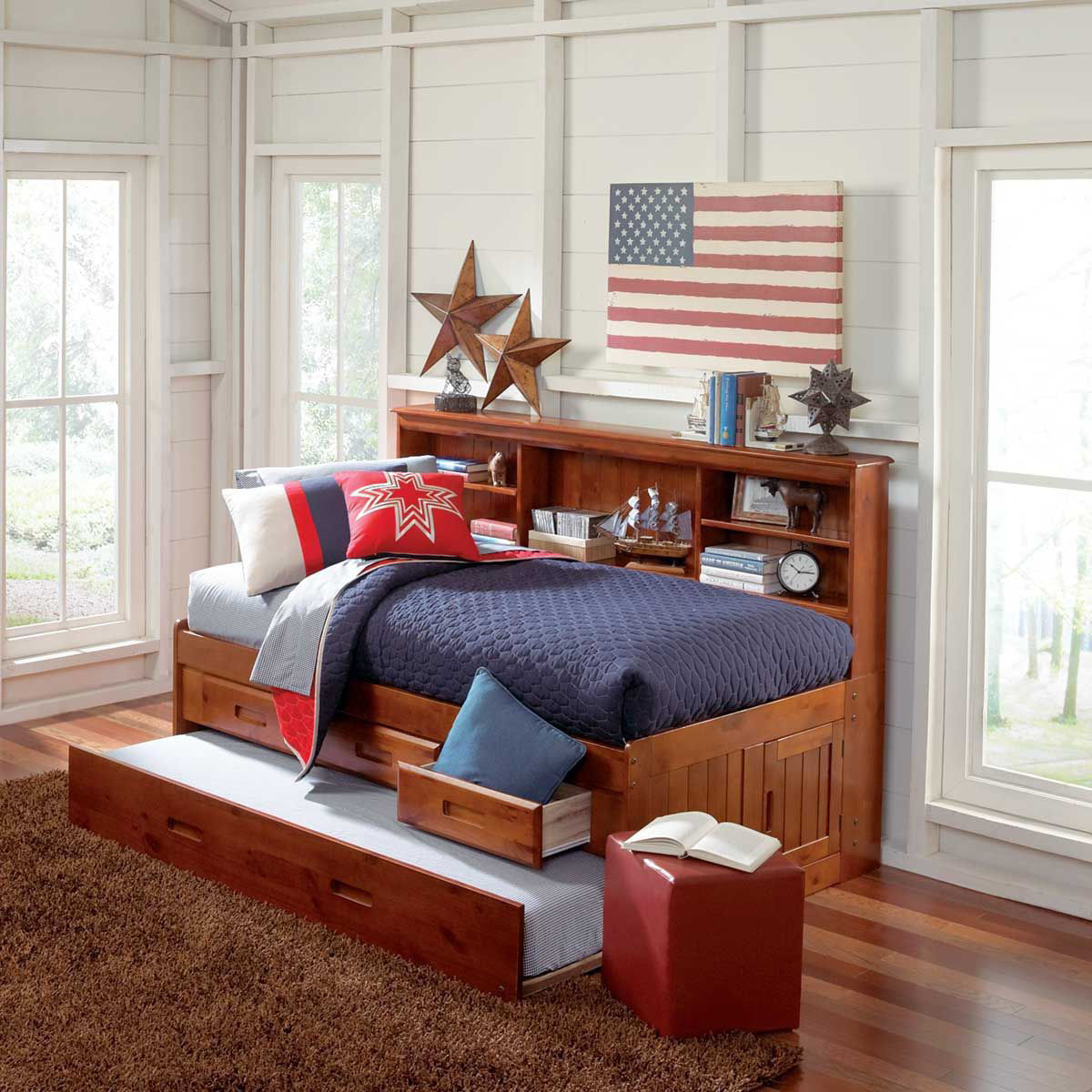 Picture of CHANDLER FULL BOOKCASE STORAGE DAYBED W/TRUNDLE