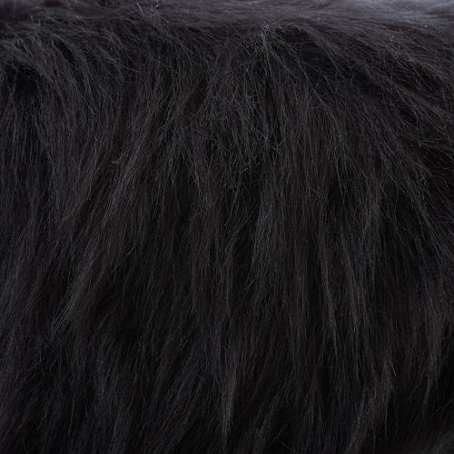 Picture of BLACK FAUX FUR STOOL