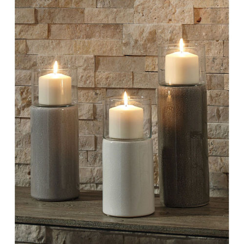 Picture of HAPPY FAMILY CERAMIC CANDLE HOLDER TRIO