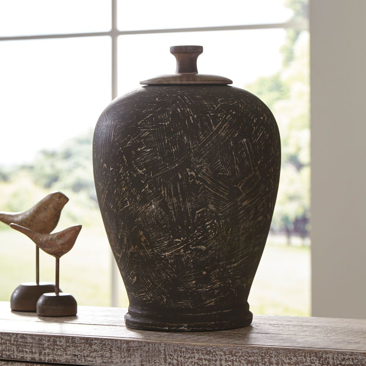 Picture of HANDCRAFTED TERRACOTTA JAR WITH LID