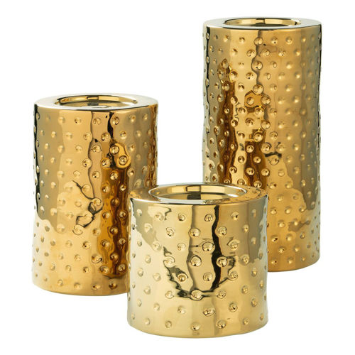 Picture of HAMMERED LOOK CANDLE HOLDER TRIO