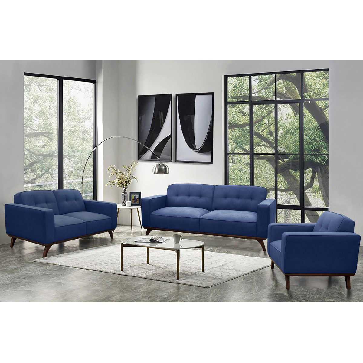 Picture of URBAN BLUE OTTOMAN