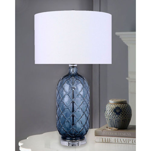 Picture of TRANSITIONAL BLUE GLASS LAMP
