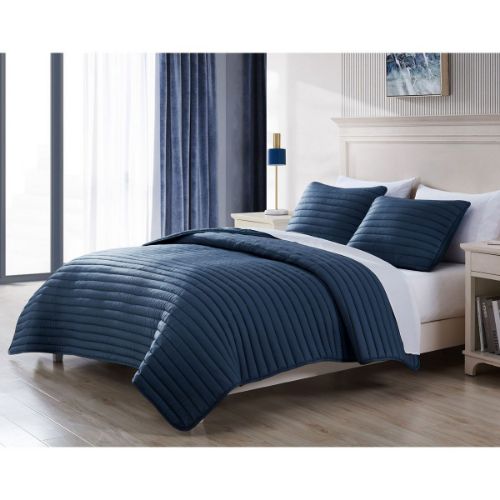 Picture of CHANNEL PUFF NAVY 2 PC TWIN COMFORTER SET