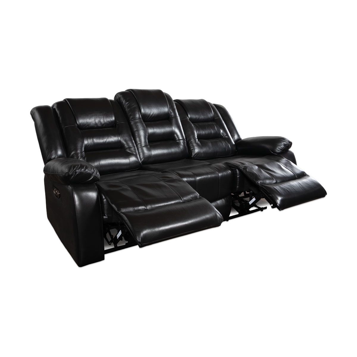 Luxe Black Leather Sofa Recliner
