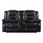Picture of NEXUS BLACK LEATHER DUAL POWER RECLINING CONSOLE LOVESEAT