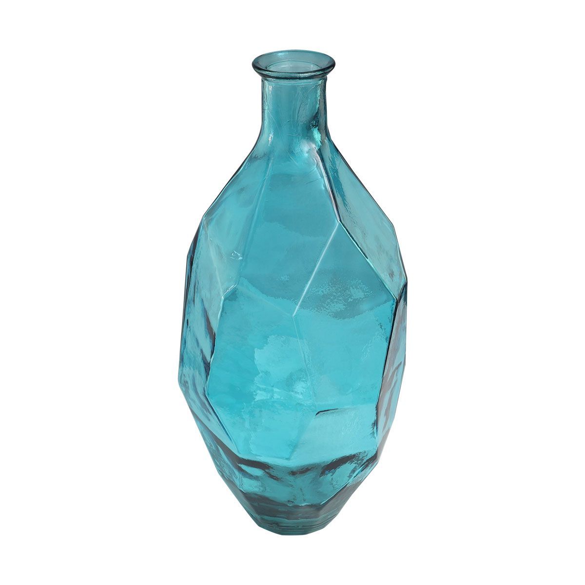 Picture of TEAL RECYCLED SPANISH GLASS BOTTLENECK VASE