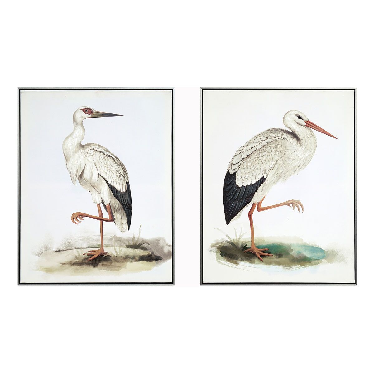 Picture of WHITE IBIS TEXTURED CANVAS SET
