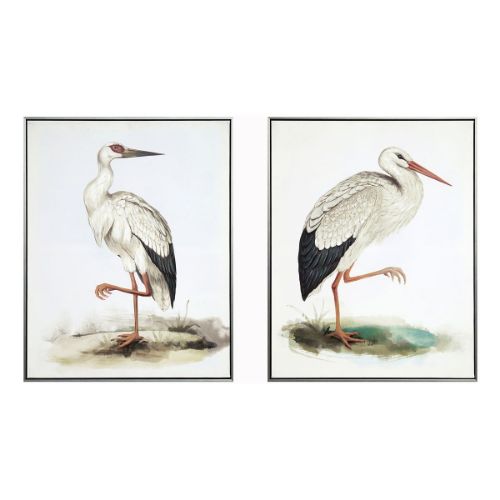 Picture of WHITE IBIS TEXTURED CANVAS SET
