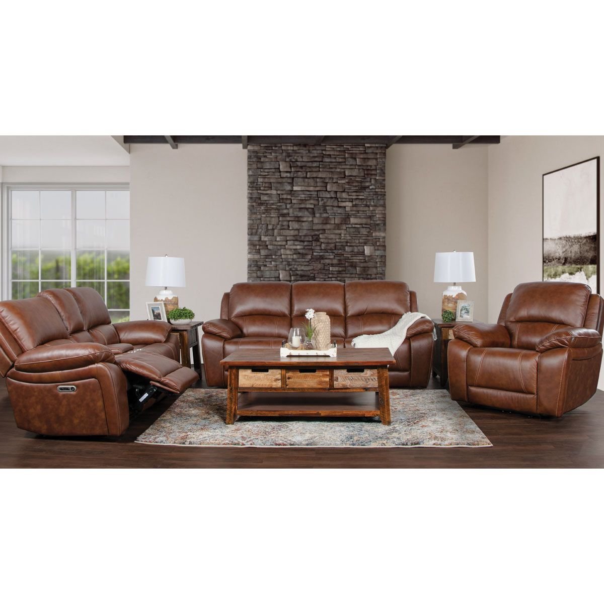 Bryant Leather Power Reclining Sofa