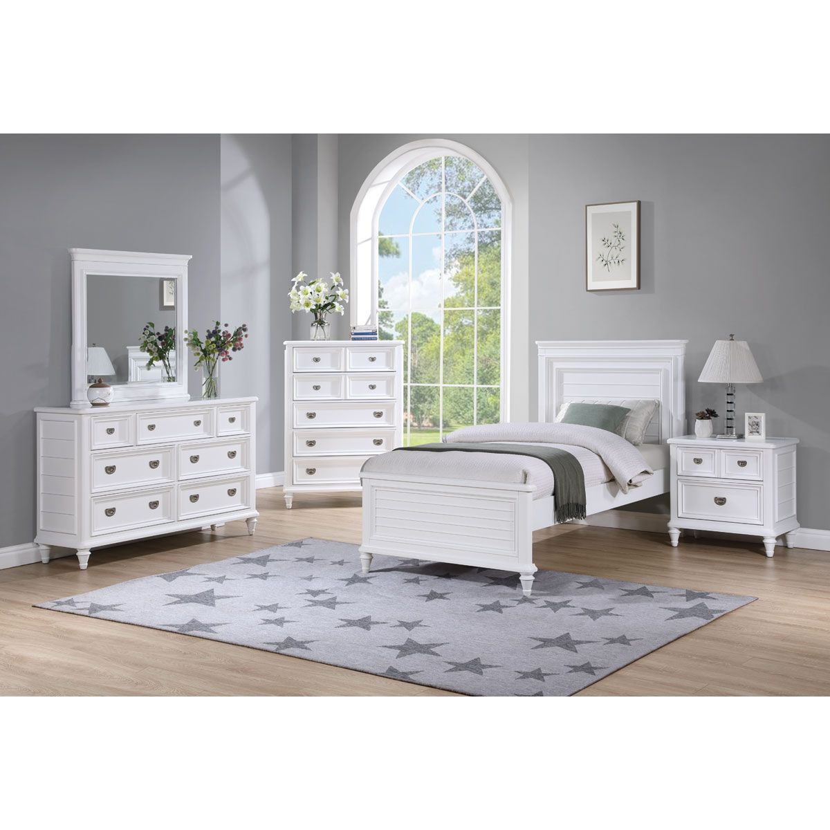 Picture of NANTUCKET WHITE 3PC TWIN YOUTH BEDROOM GROUP