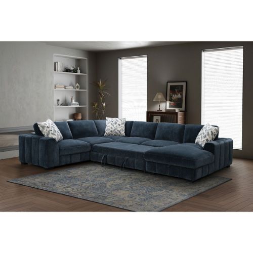 Picture of OASIS NAVY 4 PC SECTIONAL WITH POP-UP SLEEPER & STORAGE