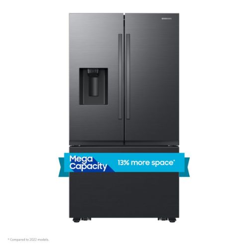 Picture of Samsung 31 Cu. Ft. Fingerprint Resistant Matte Black Steel Freestanding French Door Refrigerator - RF32CG5400MT