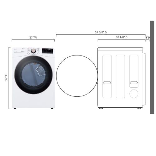 Picture of LG 7.4 cu. ft. Ultra Large Capacity Smart wi-fi Enabled Front Load Electric Dryer with TurboSteam™ and Built-In Intelligence - DLEX4000W