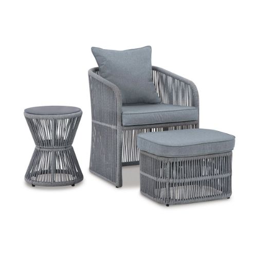 Picture of COAST ISLAND OUTDOOR CHAIR WITH OTTOMAN AND SIDE TABLE